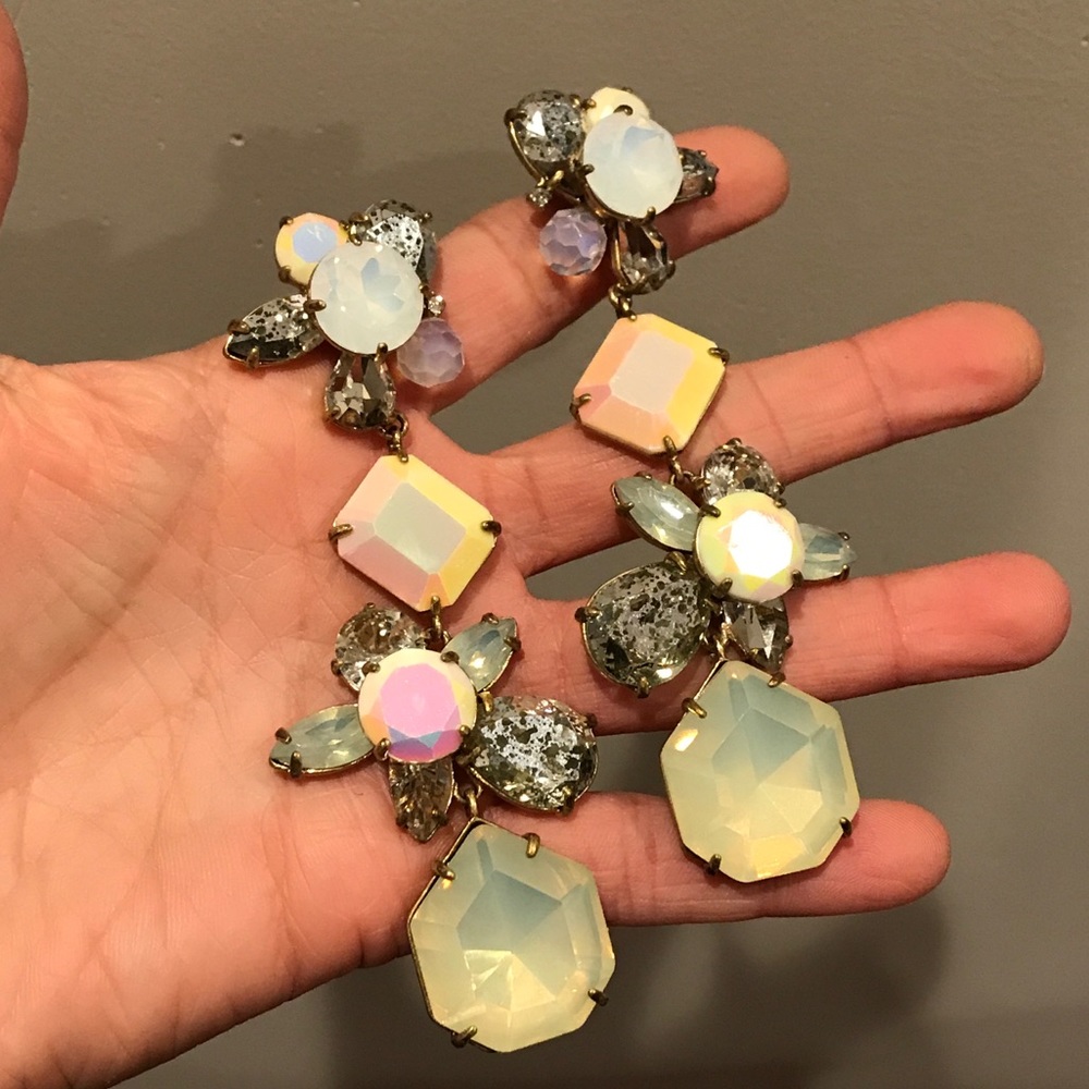 J.Crew opalescent chandelier earrings